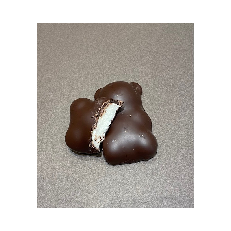 Nounours guimauve chocolat noir l unité